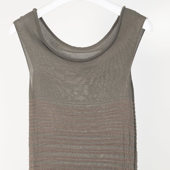 Sarah Pacini Grey Textured-Stripe Knit Midi Dress - Picture 3 of 6